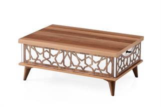 Karatas AC-9502 Ada Çekmeceli Sihirli Sehpa Ceviz-Beyaz