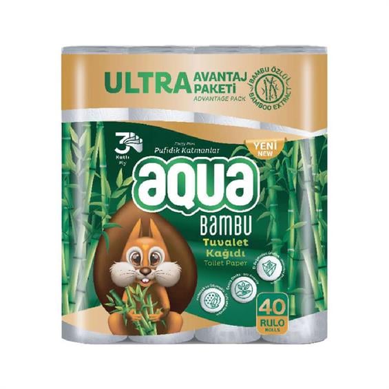 Aqua Bambu Tuvalet Kağıdı 3 Katlı 40'lı