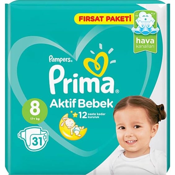 Prima Aktif Bebek 8 Numara 31'li Ultra Fırsat Paketi