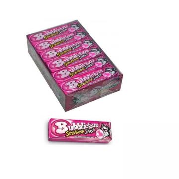 Bubblicious Çilek Aromalı Şekerli Balonlu Sakız 38 Gr x 18 Adet