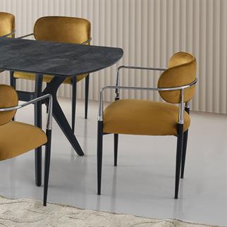 Karataş JN-056 Juno Sandalye Bf-17/ Krom-Siyah