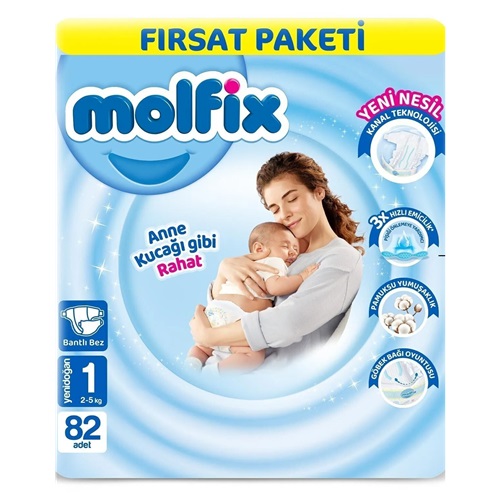 Molfix Fırsat Paketi Yeni Doğan Bebek Bezi 82li