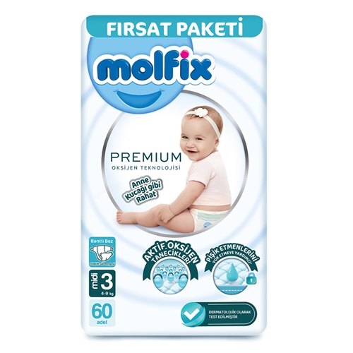 Molfix Premium Bebek Bezi Fırsat Paketi Midi (3) 60'lı