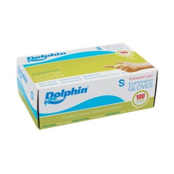 Dolphin Small Lateks Pudralı Muayene Eldiveni 100 Adet