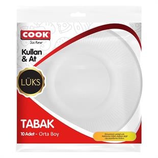 Cook Lüks Plastik Tabak 10'lu Orta Boy