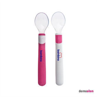 Bambino Silikon Beslenme Kaşığı 2'li Pembe