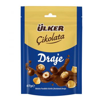 Ülker Çikolata Draje 67g Bütün Fındıklı Sütlü Çikolatalı