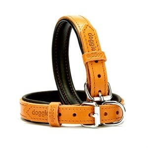 Doggie Yumuşak Deri Boyun Tasması S 2x30-35cm Karamel