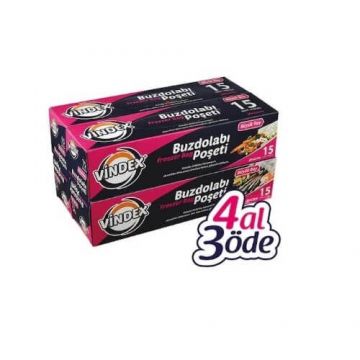 VİNDEX BUZDOLABI POŞETİ 4 AL 3 ÖDE BÜYÜK BOY