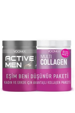 Voonka Multi Collagen Powder 300 gr + Active Men Collagen 250 gr