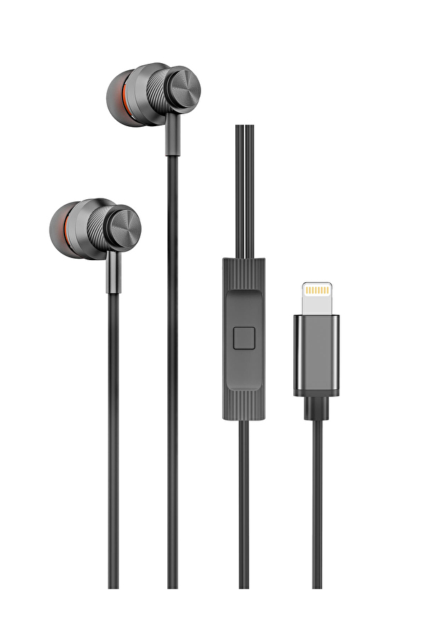 Hytech HY-XBK59 Siyah iPhone Telefon Uyumlu Lightning Konnektörlü Metal Bluetooth Kulaklık