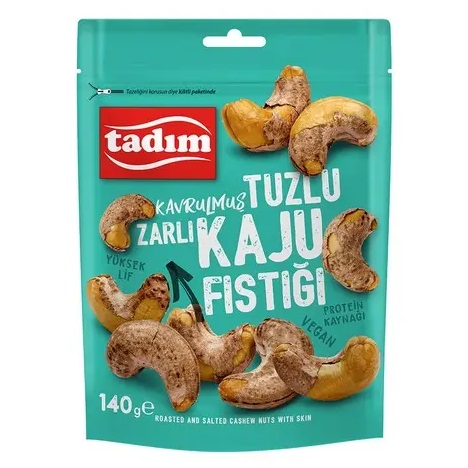 Tadım Tuzlu Kaju Fıstığı 140 Gr Kavrulmuş Zarlı