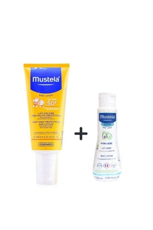 Mustela Güneş Losyonu SPF50 200 ml + Mustela Hydra Bebe 100 ml