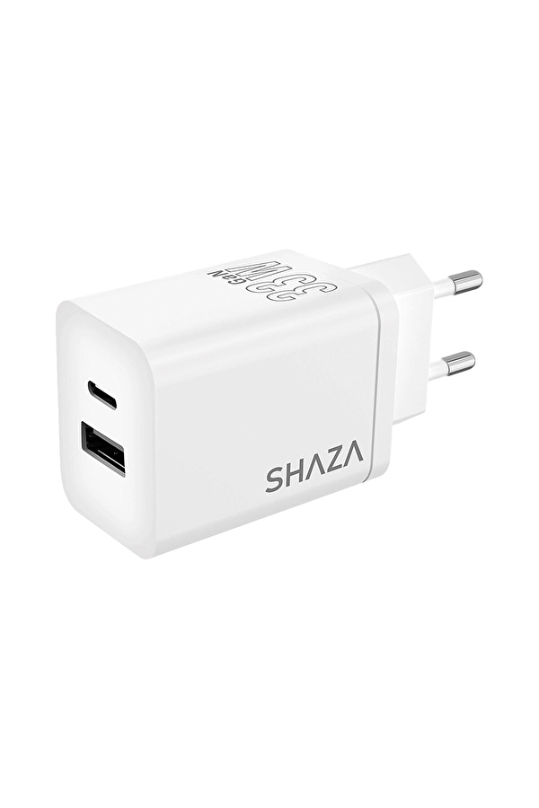SHAZA Çift Çıkışlı Usb QC3.0& Type-C PD 33W  Şarj Adaptörü