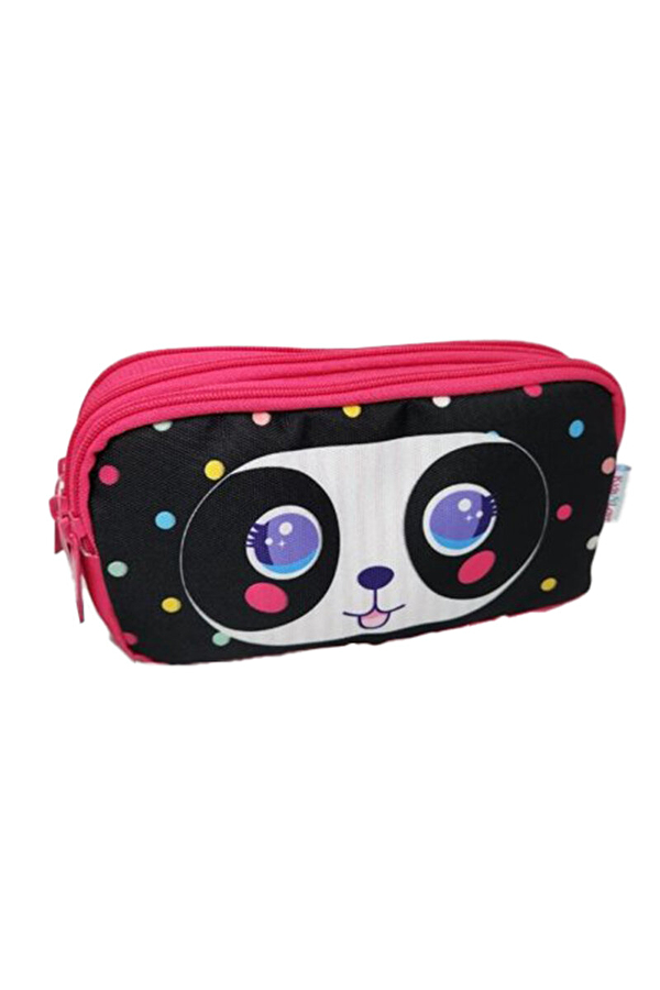 Kaukko Kids&Love 3 Bölmeli Kalem Çantasi (Cute Face Panda) L8120