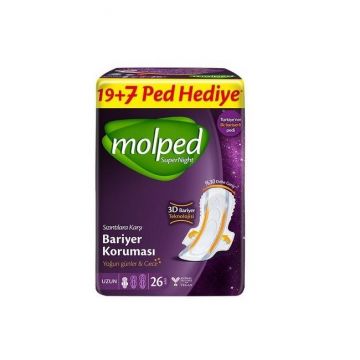 Molped Süper Night Hijyenik Ped Uzun 26 Adet