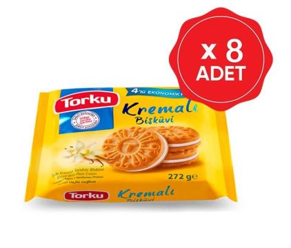 Torku Sade Kremalı Bisküvi 304 Gr x 8 Adet