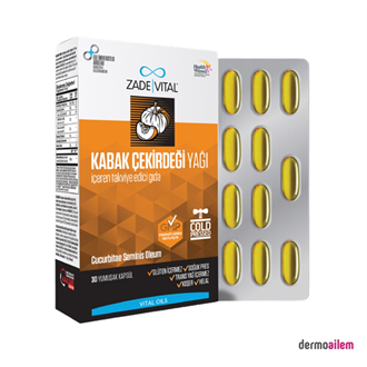 Zade Vital Kabak Çekirdeği Yağı Blister 30 Bitkisel Kapsül