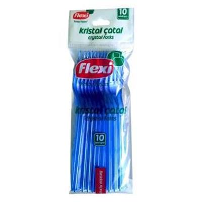 FLEXI KRISTAL PLASTIK ÇATAL 10LU