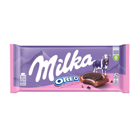 Milka Çikolata Çilek ve Oreo Sandwich Kakaolu Bisküvili  92 gr