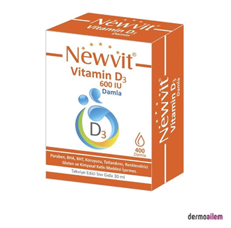 Newvit Vitamin D3 600 IU Damla 30 ml
