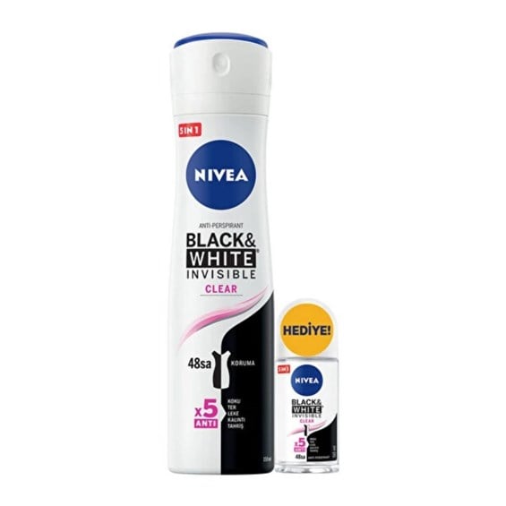 Nivea Deodorant Invisible Black & White Clear Kadın 150 ml + Mini Roll-On 25 ml