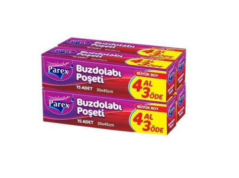 Parex Buzdolabı Poşeti Büyük Boy 4 Al 3 Öde