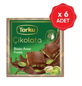 Torku Sütlü Antep Fıstıklı Çikolata 65 Gr x 6 Adet