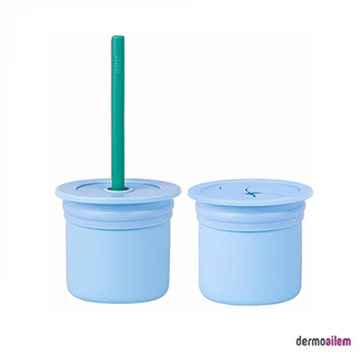 OİOİ Ham+Hüp Pipetli Bardak Seti 6 Ay+ Mavi-Yeşil