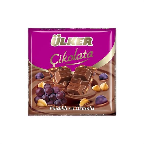 Ülker Fındıklı ve Üzümlü Kare Çikolata 65 gr