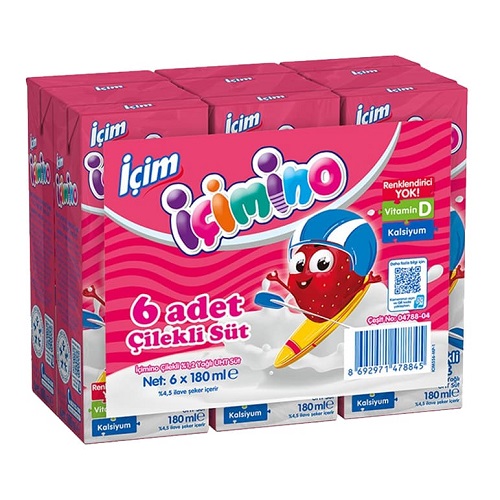 İçim İçimino Çilekli Süt 180 ml 6'lı