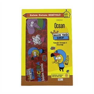 Ocean Kral Şakir Portakallı Balık Yağı Şurubu 150 ml + Kalem Kutusu Hediyeli Kofre