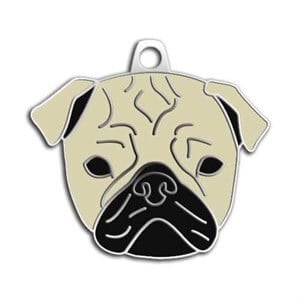 Dalis Pet Tag Pug Köpek Künyesi (Krem)