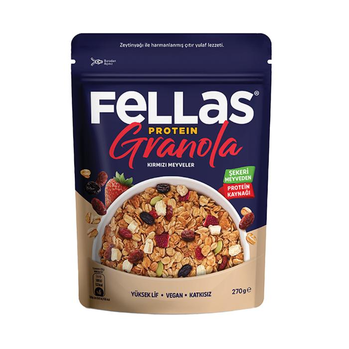 FELLAS VEGAN PRO. GRANOLA 270GR KIRIZI MEY.