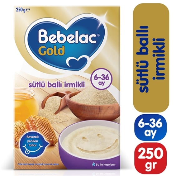 Bebelac Gold Sütlü Ballı İrmikli Kaşık Maması 6-36 Ay 250 gr