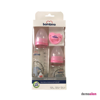 Bambino Emzik Biberon Seti Pembe 125ml/225ml 0-6 Yaş