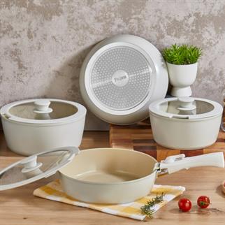 Falez AB1002 Auris Tak Çıkar Sap 8 Parça Set Krem