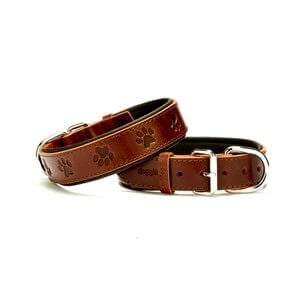Doggie Patili Deri Boyun Tasması M 2,5x37-45cm Kahve