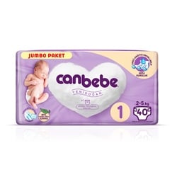 Canbebe Bebek Bezi Jumbo 2-5 Yenidoğan 40 lı 1 no