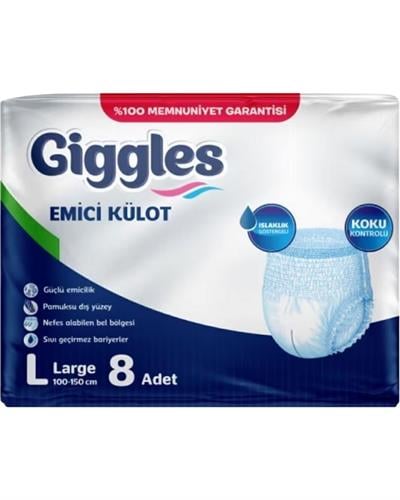 giggles Külotlu Hasta Bezi Large 8 Li