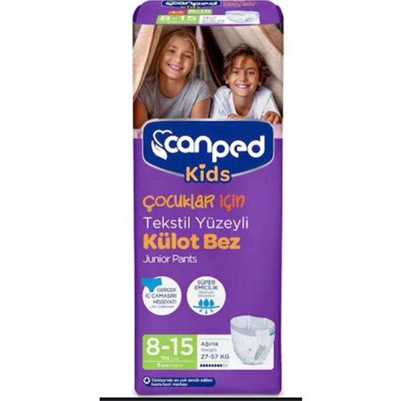 Canped Çocuklar Için Emici Külot 8'li ( 8-15 Yaş)
