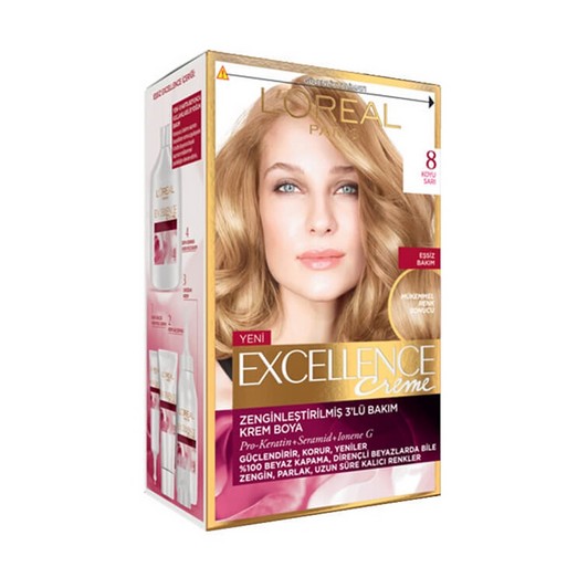 L'Oreal Paris L’oréal Paris Excellence Creme 8 Koyu Sarı Saç Boyası