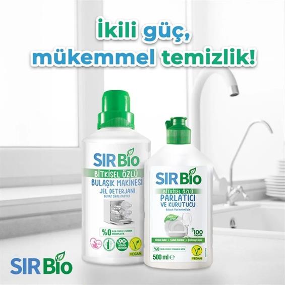 SIR Bio Bulaşık Makine Deterjanı 1000 ml + Bulaşık Makinesi Parlatıcı & Kurutucu 500 ml