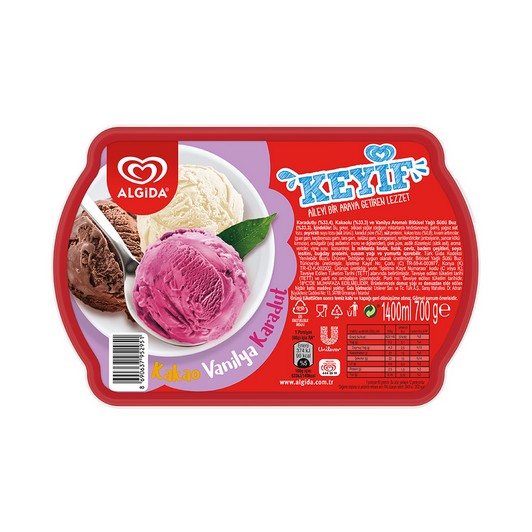 Algida Keyif Kakao - Vanilya - Karadut 1400 ml