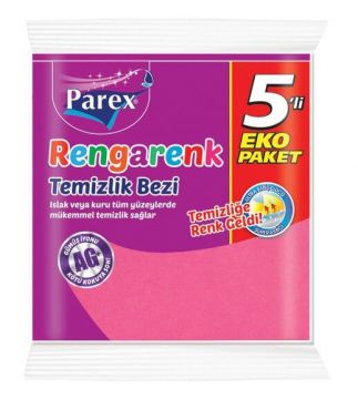 Parex Rengarenk Temizlik Bezi 5'li