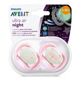 Philips Avent Ultra Air Night 6-18m Pembe Emzik 2'li