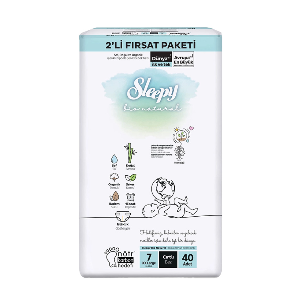 Sleepy Bio Natural Fırsat 2 li XX Large 40 lı
