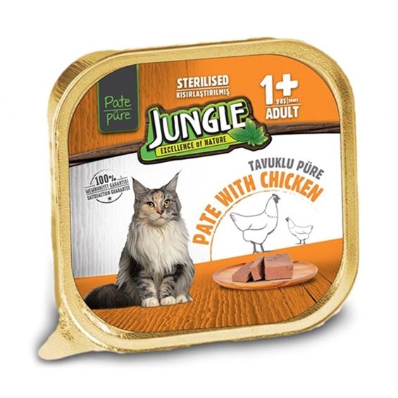 Jungle Kısır Kedi Maması Püre Tavuklu 100 gr