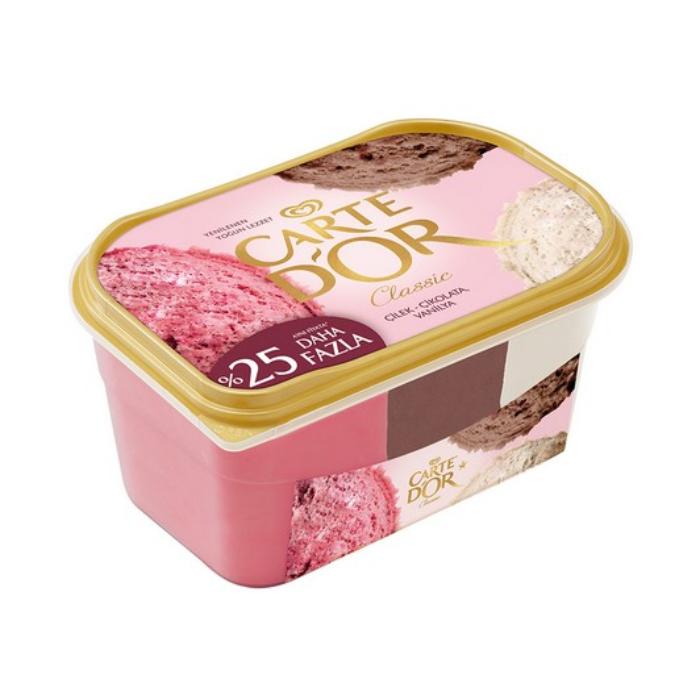 Algida Carte D'Or Classic Çikolata - Vanilya - Çilek 1156 ml