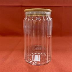 Krd BAmbu Kapaklı Cam Kavanoz Orta